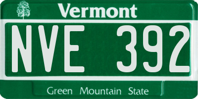 VT license plate NVE392
