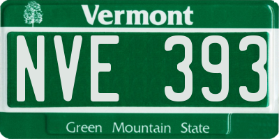 VT license plate NVE393