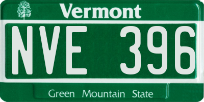 VT license plate NVE396