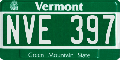 VT license plate NVE397