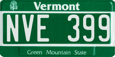 VT license plate NVE399