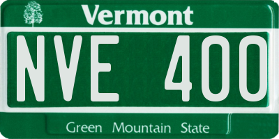VT license plate NVE400