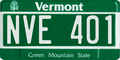 VT license plate NVE401