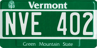VT license plate NVE402