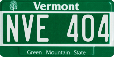 VT license plate NVE404