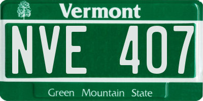 VT license plate NVE407