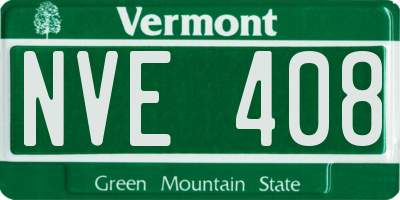 VT license plate NVE408