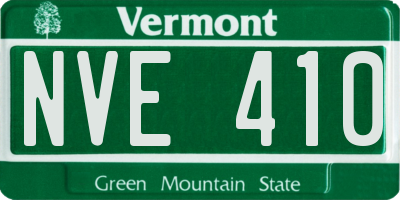 VT license plate NVE410