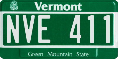 VT license plate NVE411