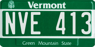 VT license plate NVE413