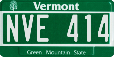 VT license plate NVE414