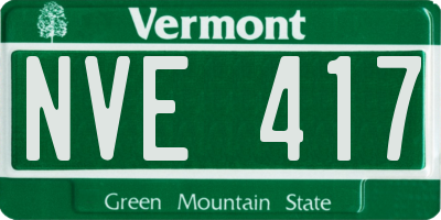 VT license plate NVE417