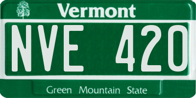 VT license plate NVE420