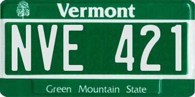 VT license plate NVE421