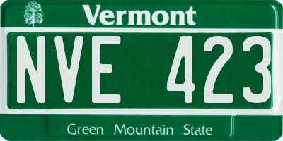 VT license plate NVE423