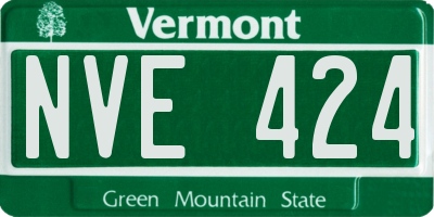 VT license plate NVE424