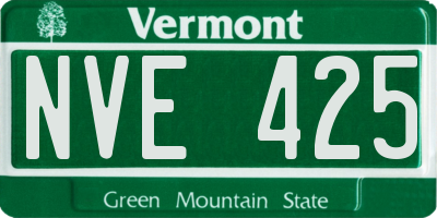VT license plate NVE425