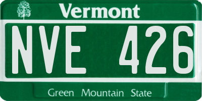 VT license plate NVE426