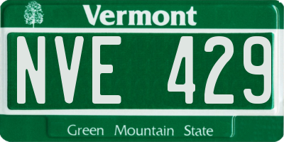 VT license plate NVE429