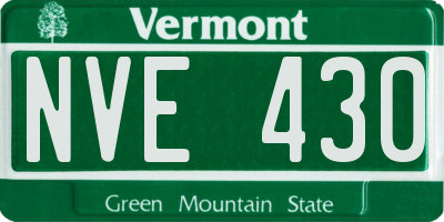 VT license plate NVE430