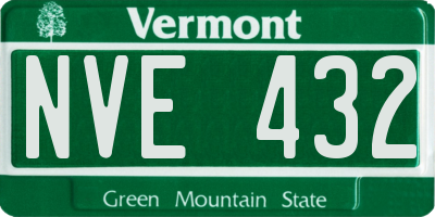 VT license plate NVE432