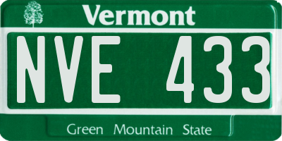 VT license plate NVE433