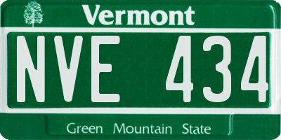 VT license plate NVE434