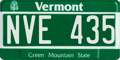 VT license plate NVE435