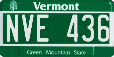 VT license plate NVE436