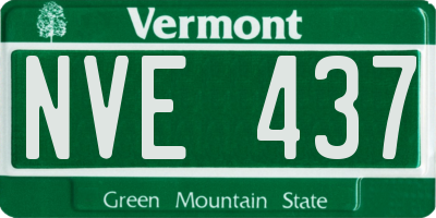 VT license plate NVE437