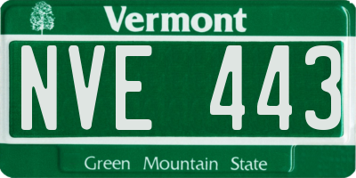 VT license plate NVE443