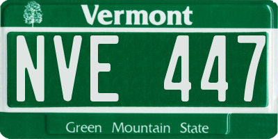 VT license plate NVE447