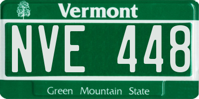 VT license plate NVE448