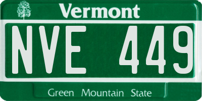 VT license plate NVE449