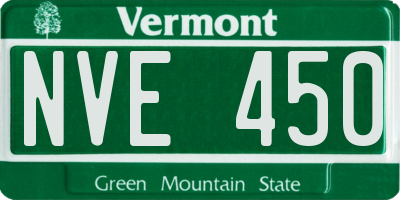 VT license plate NVE450