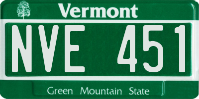 VT license plate NVE451