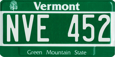 VT license plate NVE452