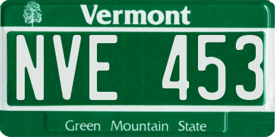 VT license plate NVE453