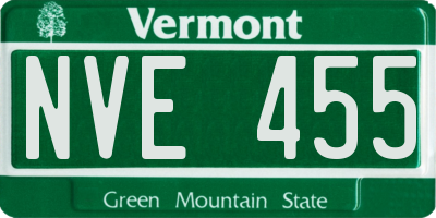 VT license plate NVE455