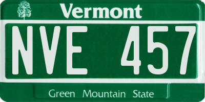 VT license plate NVE457