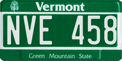 VT license plate NVE458