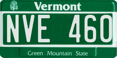 VT license plate NVE460