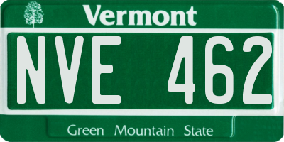 VT license plate NVE462