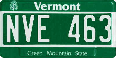 VT license plate NVE463