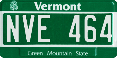 VT license plate NVE464