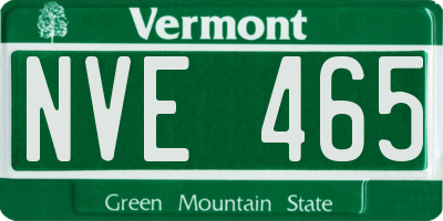 VT license plate NVE465