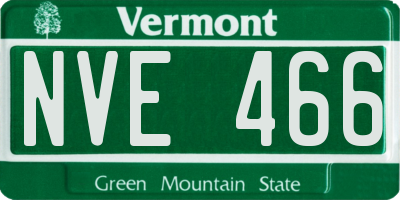 VT license plate NVE466