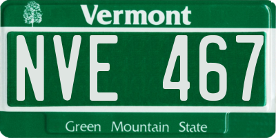 VT license plate NVE467