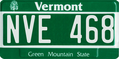 VT license plate NVE468