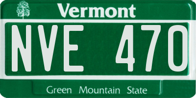 VT license plate NVE470